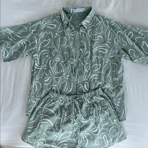 Petal & Pup Green Button Down Shirt